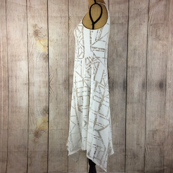 **SOLD** White Sheer Overlay Sleeveless Dress Sz S - Picture 3 of 8